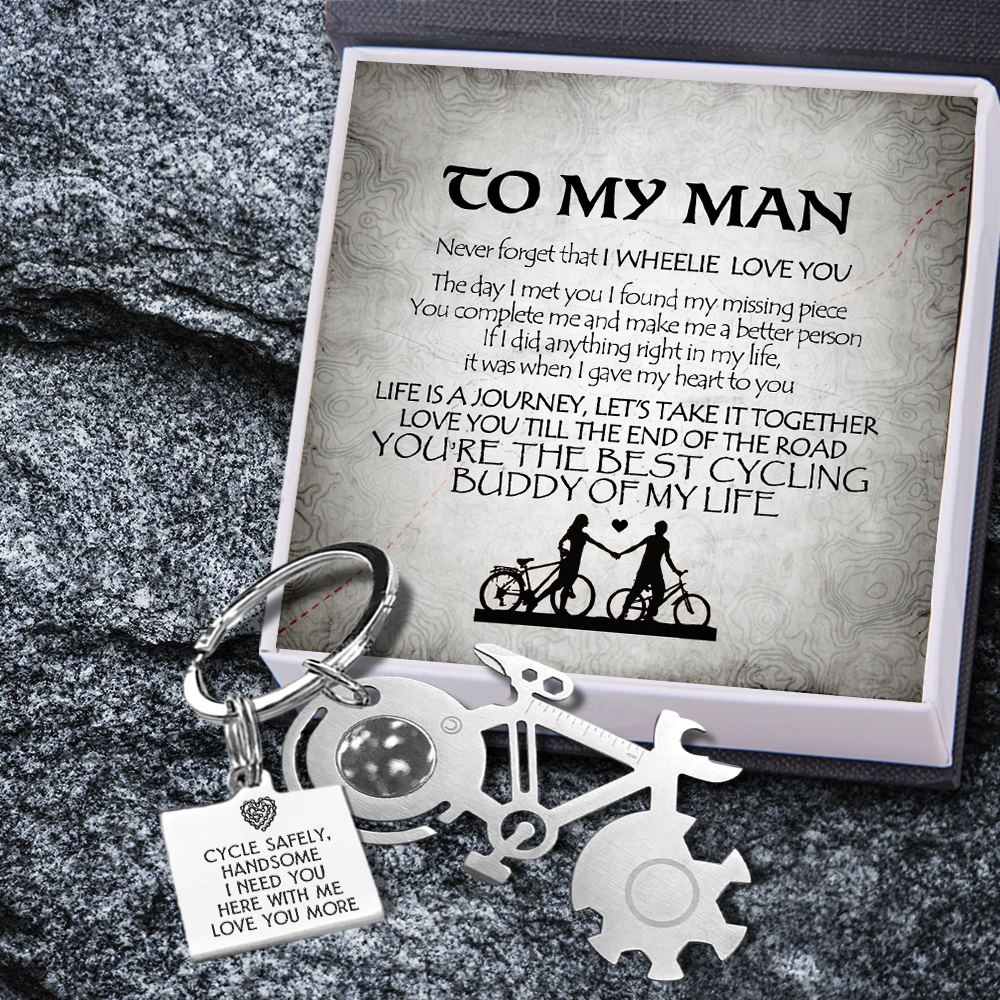 Bike Multi-tool Square Keychain - Cycling - To My Man - You're The Best Cycling Buddy Of My Life - Ukgkzz26002