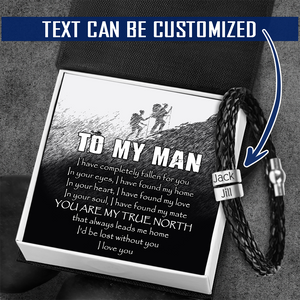 Personalised Name Bracelet - Hiking - To My Man - You Are My True North That Always Leads Me Home - Ukgkzx26001