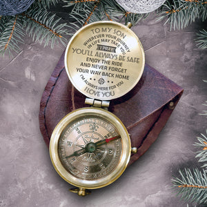 Personalised Engraved Compass - Family - To My Son - You'll Always Be Safe - Ukgpb16020