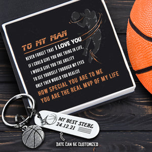 Personalised Basketball Keychain - Basketball - To My Man - My Best Steal - Ukgkbd26002
