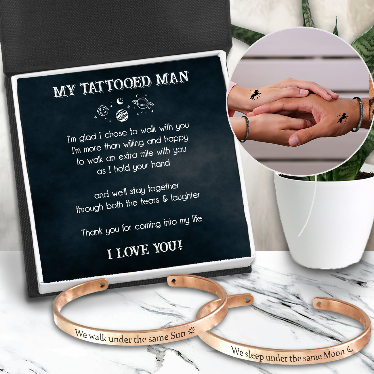 Couple Bracelets - Tattooed - To My Man - I Love You - Ukgbt26027