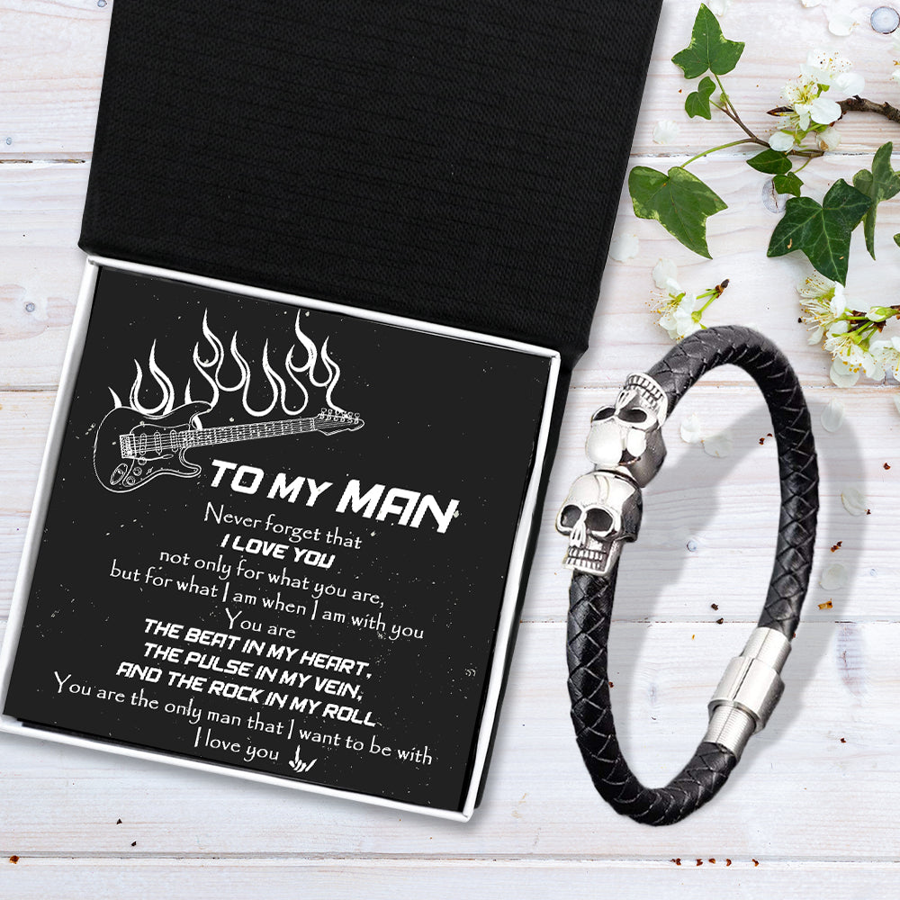 Skull Cuff Bracelet - Guitar - To My Man - You Are The Only Man That I Want To Be With - Ukgbbh26010