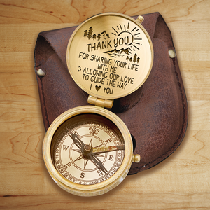 Engraved Compass - Hiking - To My Man - Thank You For Sharing Your Life With Me - Ukgpb26070