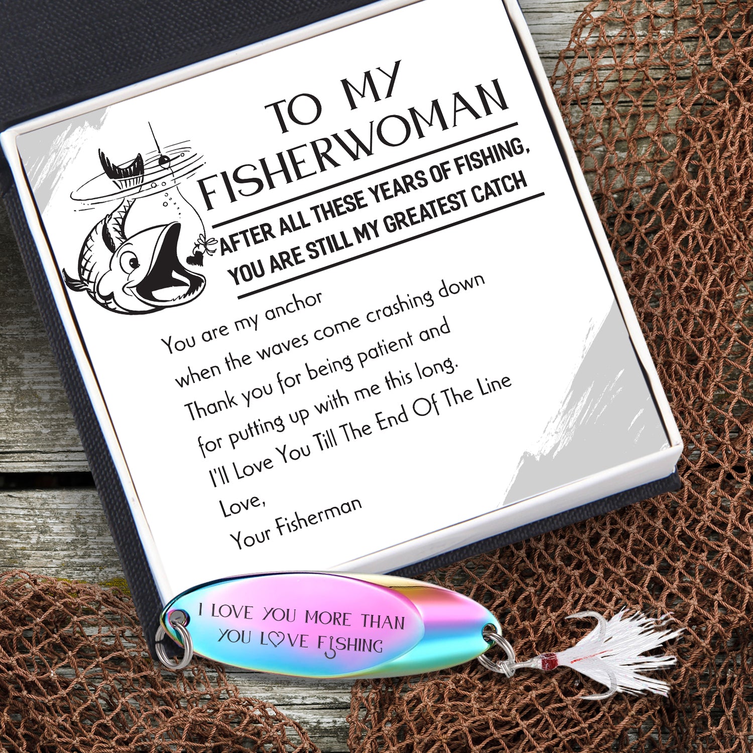 Fishing Gift for Him Men's Personalized Fishing Lure Present Husband  Personalized Valentines Day Gift Til the End of the Line Fishing Lure 