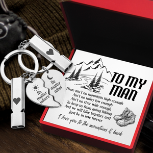Couple Whistle Keychains - Hiking - To My Man - I Love You To The Mountains & Back - Ukgkzh26002