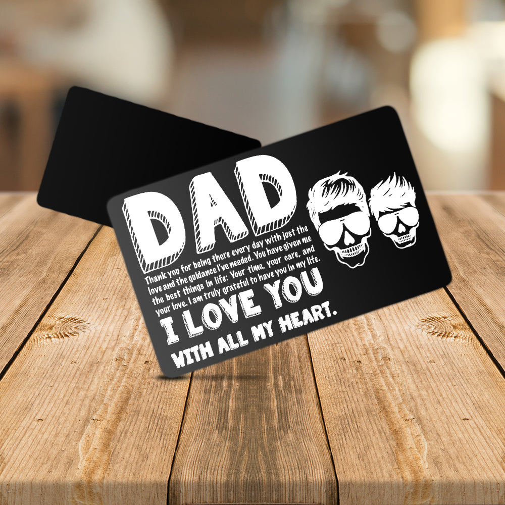 Wallet Card - Skull & Tattoo - To Dad - I Love You With All My Heart - Ukgca18007