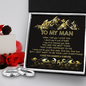 Mountain Sea Couple Promise Ring - Adjustable Size Ring - Family - To My Man - When I Tell You I Love You - Ukgrlj26010