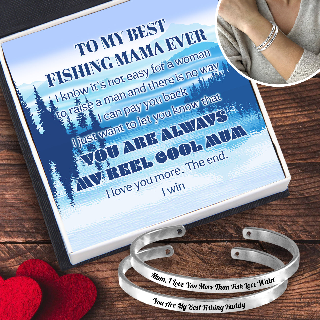 Mum & Son Bracelets - Fishing - To My Mum - I Love You More Than Fish Love Water - Ukgbt19013