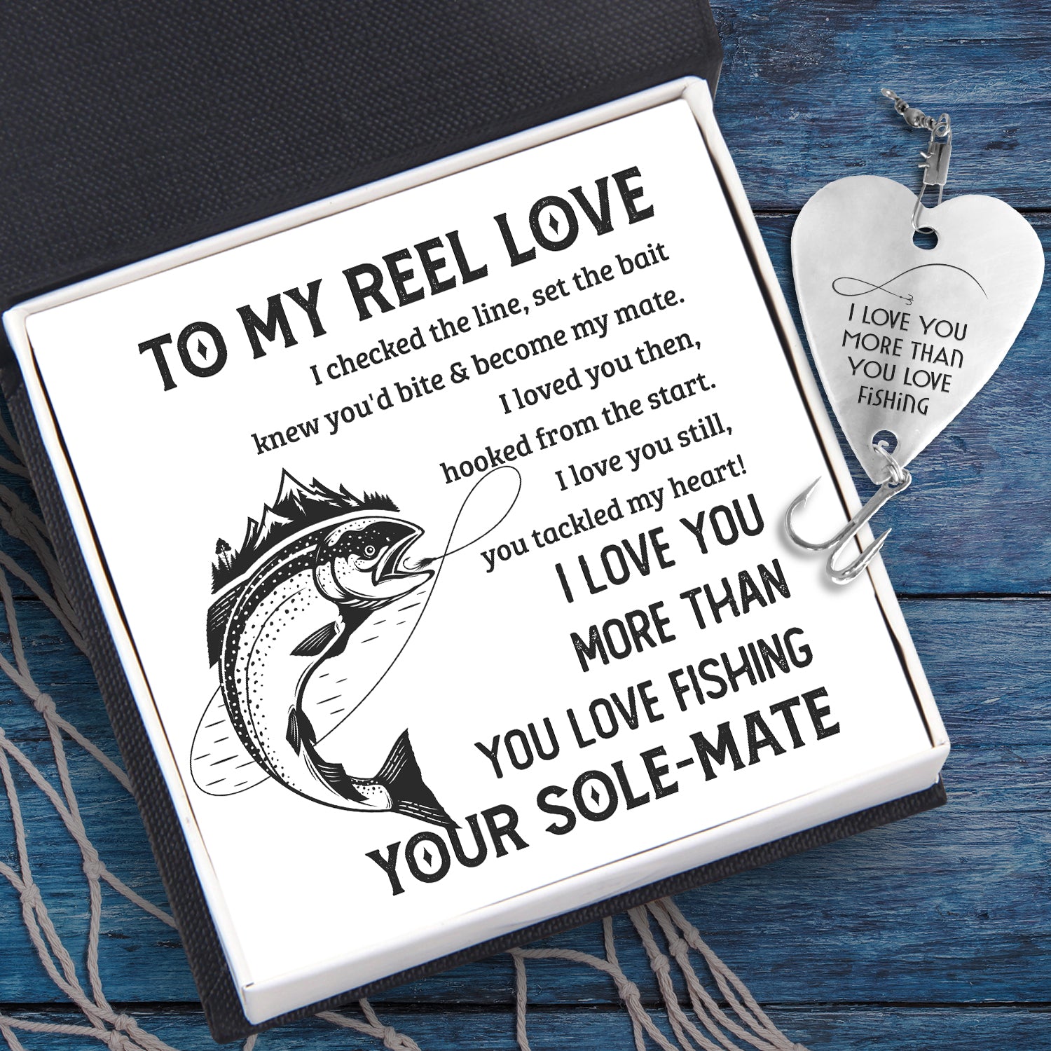 Heart Fishing Lure - Fishing - To My Reel Love - I Love You More Than You Love Fishing - Ukgfc13005
