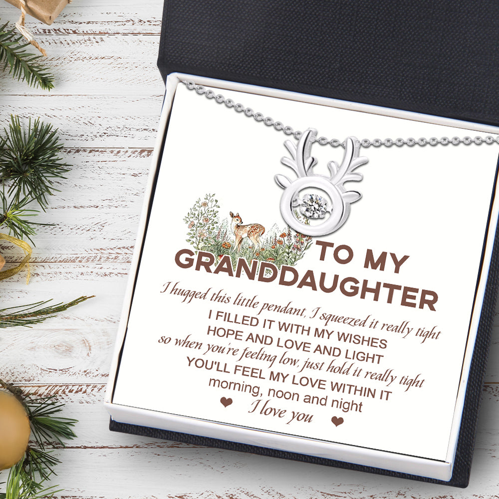 Crystal Reindeer Necklace - Family - To My Granddaughter - Hope And Love And Light - Ukgnfu23003
