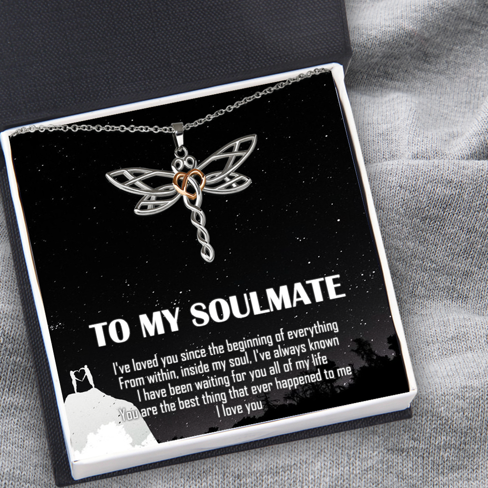 Dragonfly Necklace - Family - To My Soulmate - You Are The Best Thing That Ever Happened To Me - Ukska13001