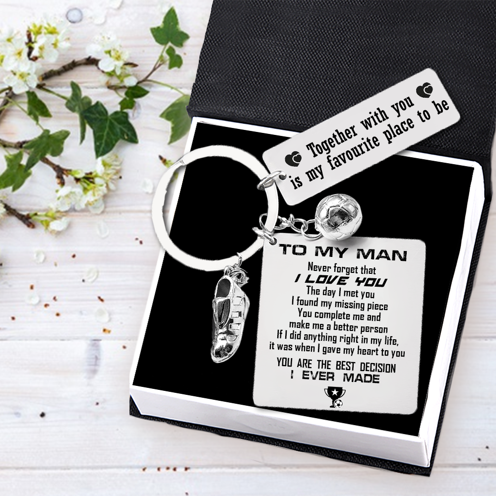 Football Calendar Keychain - Football - To My Man - Together With You Is My Favorite Place To Do - Ukgkra26001