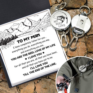 Retractable Pull Keychain - Fishing - To My Man - I Love You - Ukgkze26001
