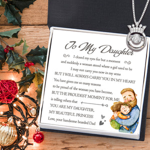 Crown Necklace - Beard - From Handsome Bearded Dad - To My Daughter - My Beautiful Princess - Ukgnzq17005