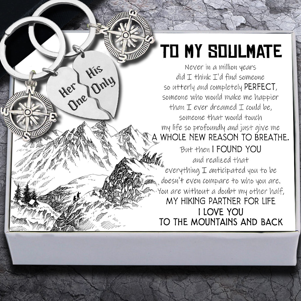 Compass Puzzle Keychains - Hiking - To My Soulmate - I Love You To The Mountains And Back - Ukgkdf13002