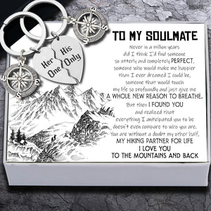 Compass Puzzle Keychains - Hiking - To My Soulmate - I Love You To The Mountains And Back - Ukgkdf13002