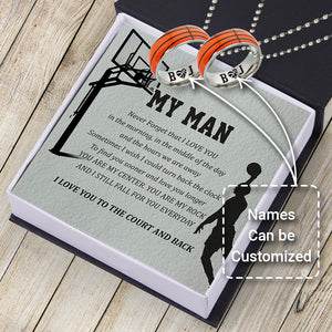 Personalised Basketball Couple Pendant Necklaces - Basketball - To My Man - You Are My Center - Ukgneu26002