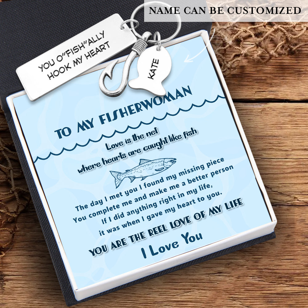 Personalized Fishing Hook Keychain - Fishing - To My Fisherwoman - You Are The Reel Love Of My Life - Ukgku13014