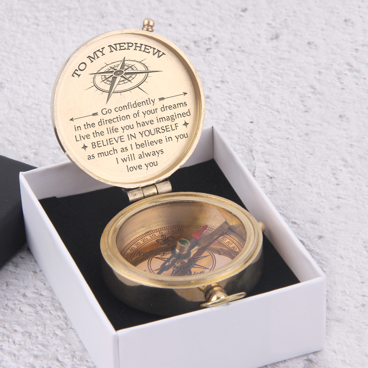 Engraved Compass - Family - To My Nephew - I'm Always Here For You - Ukgpb27002