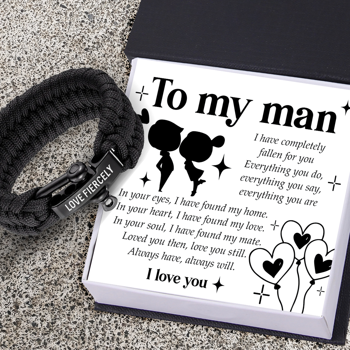 Paracord Rope Bracelet - Family - To My Man - In Your Heart, I Have Found My Love - Ukgbxa26005