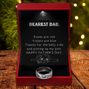 Steel Ring - Dog - Dearest Dad - Happy Father's Day - Ukgri26010