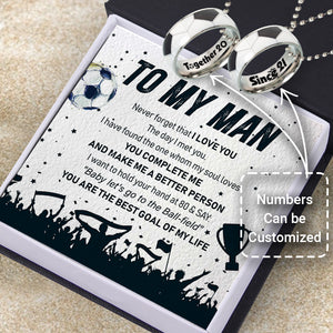 Personalised Couple Football Pendant Necklaces - Football - To My Man - You Complete Me - Ukgnes26005