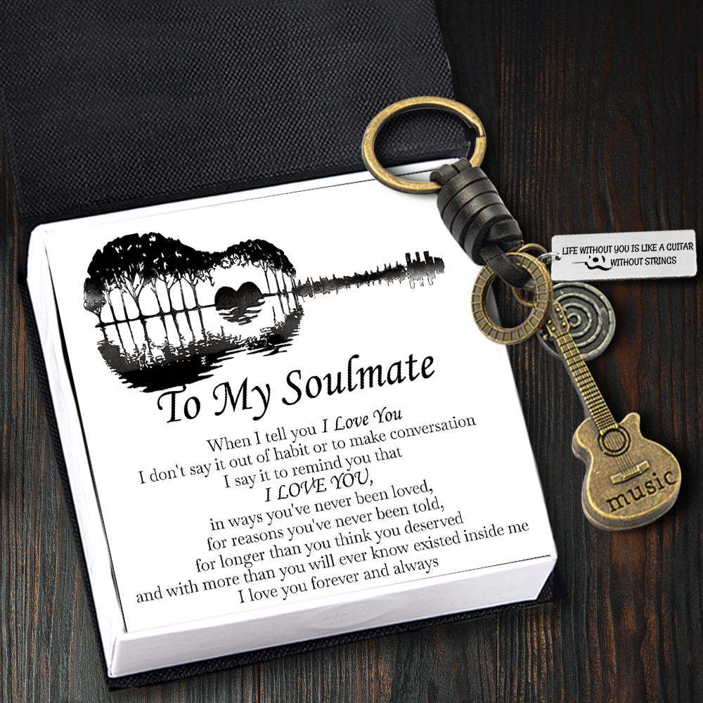 Vintage Guitar Keychain - To My Soulmate - Life Without You Is Like A Guitar Without Strings - Ukgkbk13005