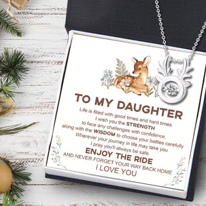 Crystal Reindeer Necklace - Hunting - To My Daughter - I Pray You'll Always Be Safe - Ukgnfu17006