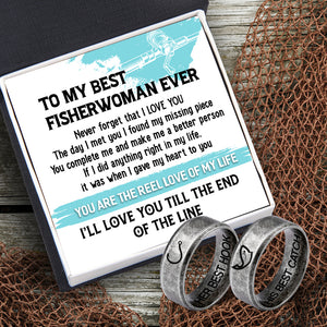 Fishing Couple Ring - Fishing - To My Fisherwoman - I'll Love You Till The End Of The Line - Ukgrld13004