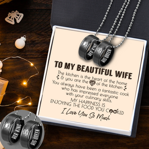 Couple Pendant Necklaces - Cooking - To My Wife - I Loved You So Much - Ukgnw15011