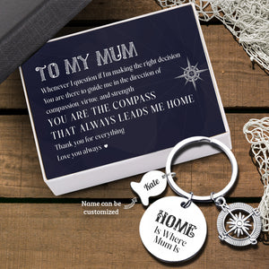 Personalised Fishing Compass Keychain - Fishing - To My Mum -You Are The Compass - Ukgkwb19003
