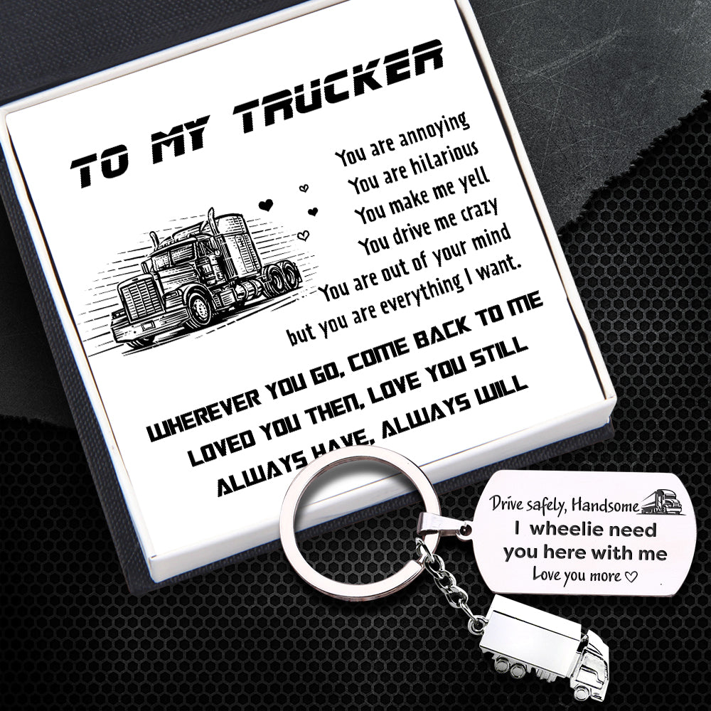 Tractor Truck Dog Tag Keychain - To My Trucker - Come Back To Me - Ukgkna26003