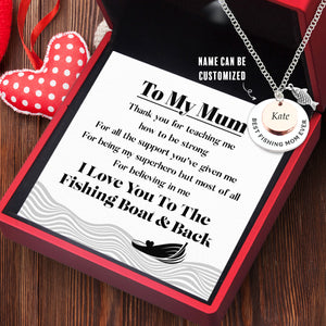 Personalised Fishing Double Round Pendants Necklace - Fishing - To My Mum - I Love You To The Fishing Boat & Back - Ukgngb19002