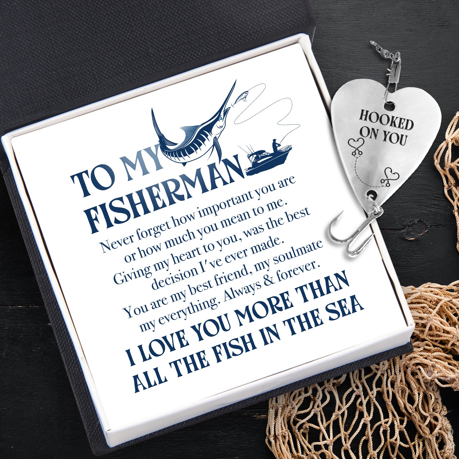 Heart Fishing Lure - Fishing - To My Man - I Love You More Than All The Fish In The Sea - Ukgfc26003