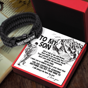 Paracord Rope Bracelet - Hiking - To My Son - Trust Yourself And Know Your Worth - Ukgbxa16002