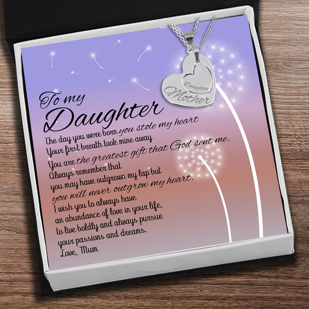 Heart Hollow Necklace Set - Family - To Daughter - The Day You Were Born You Stole My Heart - Ukgnfb17001