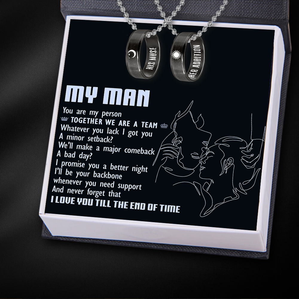 Couple Pendant Necklaces - Family - To My Man - Together We Are A Team - Ukgnw26012