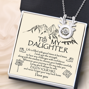 Crystal Reindeer Necklace - Hiking - To My Daughter - I Pray You'll Always Be Safe - Ukgnfu17009