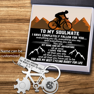 Personalised Bike Multitool Repair Keychain - Cycling - To My Soulmate - Be Safe, Handsome - Ukgkzn26001