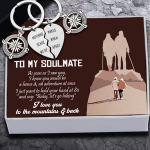 Compass Puzzle Keychains - Hiking - To My Soulmate - "Baby, Let's Go Hiking" - Ukgkdf13003