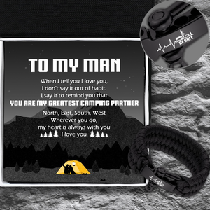 Paracord Rope Bracelet - Camping - To My Man - I Love You - Ukgbxa26008
