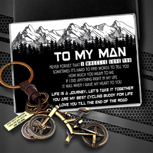 Engraved Cycling Keychain - Cycling - To My Man - How Much You Mean To Me - Ukgkaq26009