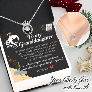 Crown Necklace - Family - To My Granddaughter - Whenever Your Crown Gets Heavy, Remember Whose Granddaughter You Are - Ukgnzq23003
