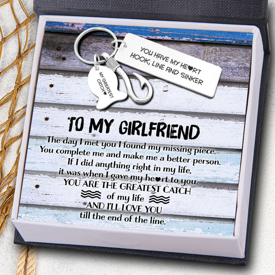 Fishing Hook Keychain - To My Girlfriend - You Have My Heart - Ukgku13003 - Love My Soulmate