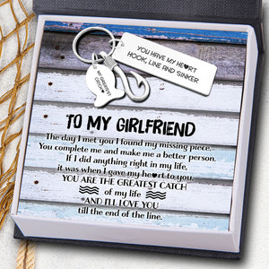 Fishing Hook Keychain - To My Girlfriend - You Have My Heart - Ukgku13003 - Love My Soulmate