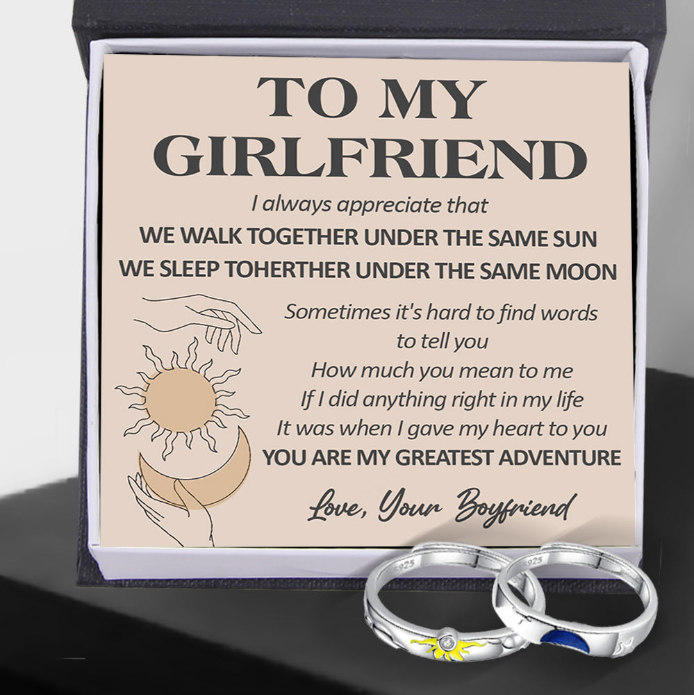 Sun Moon Couple Promise Ring - Adjustable Size Ring - Family - To My Girlfriend - How Much You Mean To Me - Ukgrlk13001