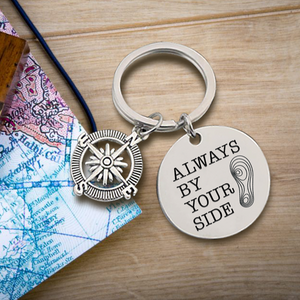 Compass Keychain - Hiking - To My Hiking Daughter - We'll Always Be Connected By Our Hearts - Ukgkw17011