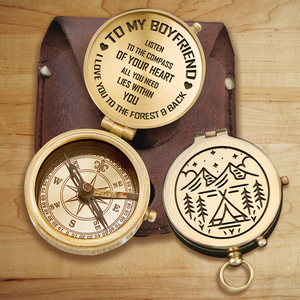 Engraved Compass - Camping - To My Boyfriend - I Love You To The Forest And Back - Ukgpb12003