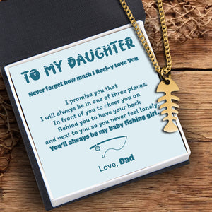 Fish Bone Necklace - Fishing - To My Daughter - You'll Always Be My Baby Fishing Girl - Ukgngc17001