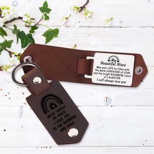 Message Leather Keychain - Family - To My Niece - I Will Always Love You - Ukgkeq28001